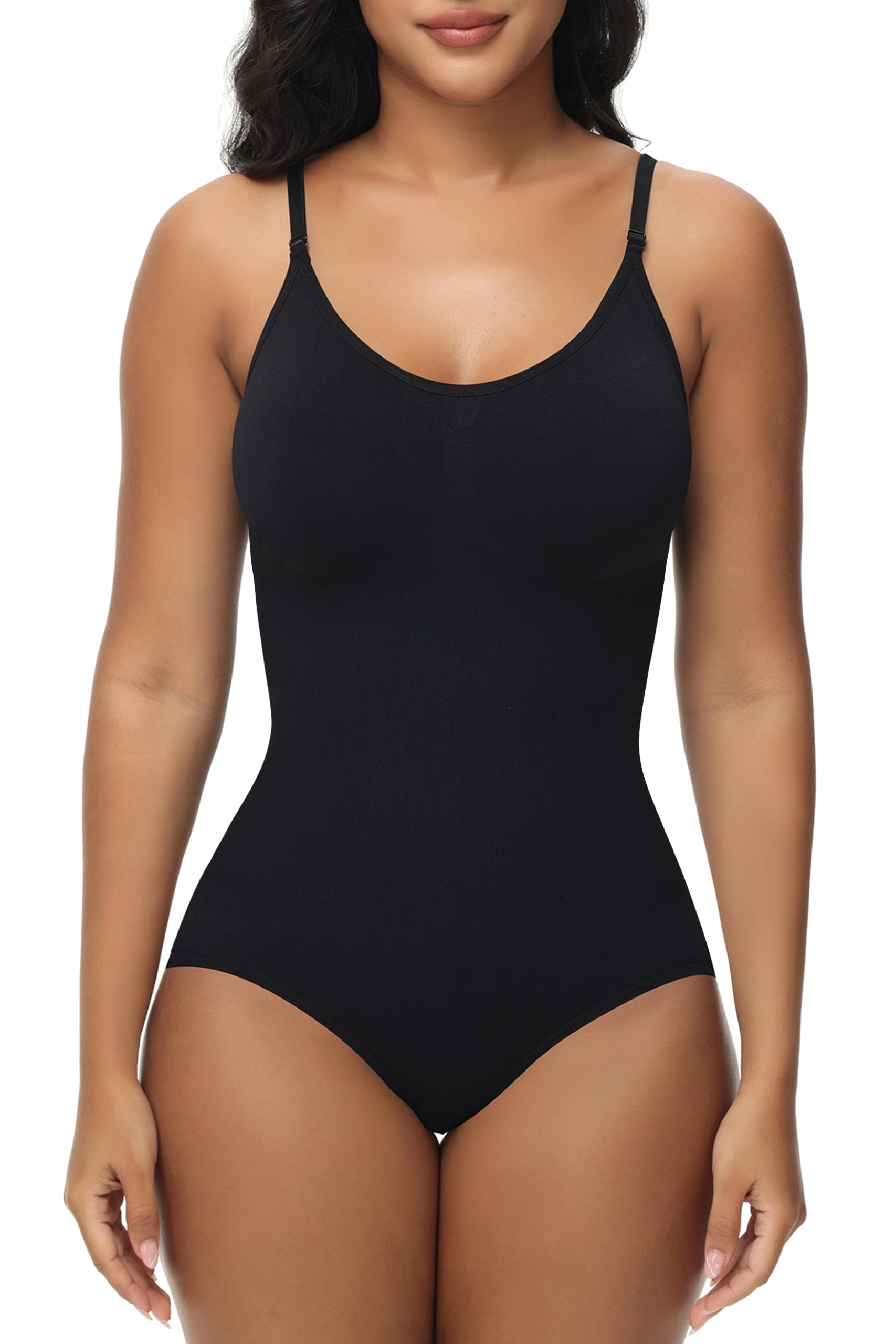 VIHTVIWE Bodysuit for Women Tummy Control Shapewear Body Shaper Seamless Spaghetti Strap Leotards