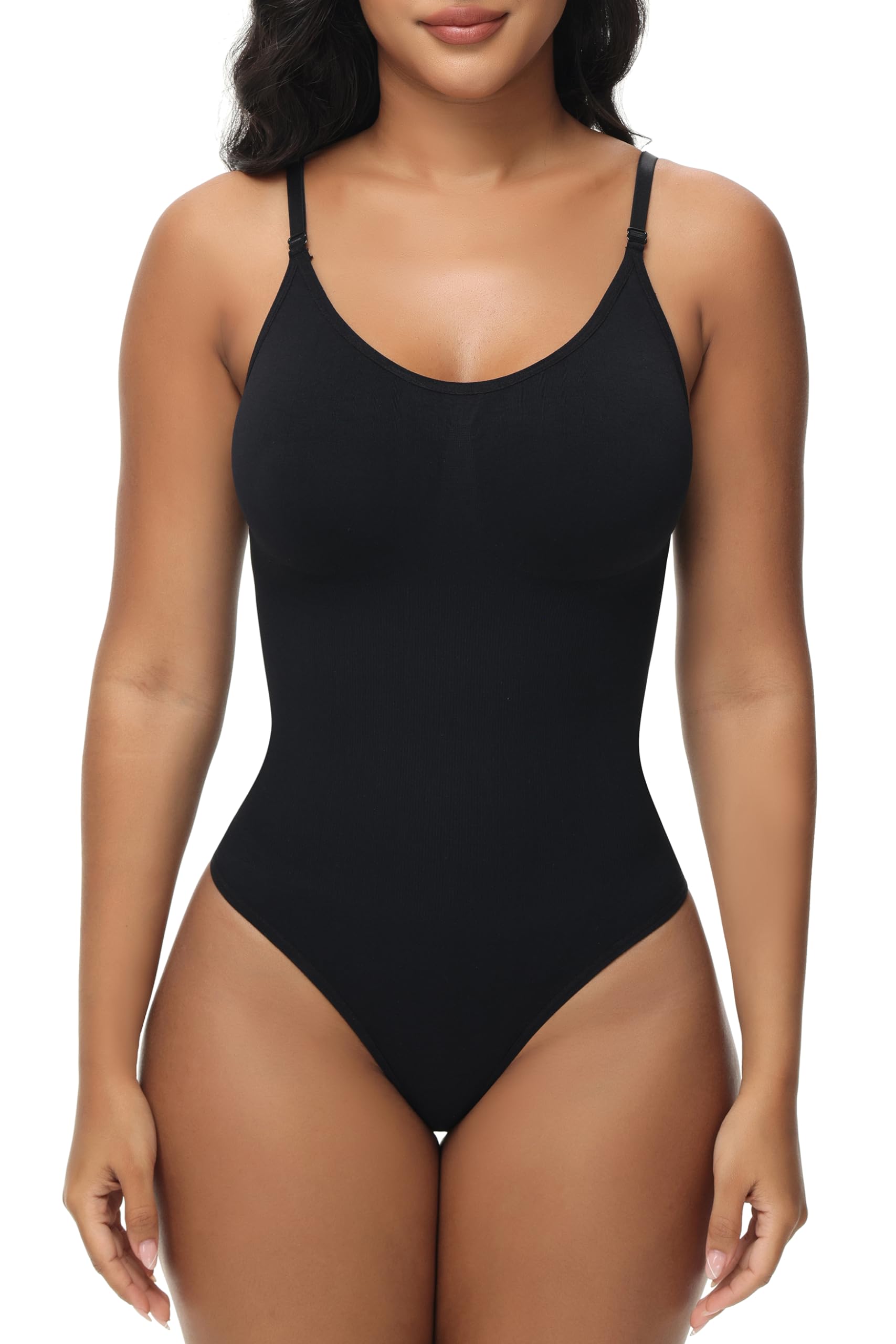 VIHTVIWE Bodysuit for Women Tummy Control Shapewear Body Shaper Seamless Spaghetti Strap Leotards
