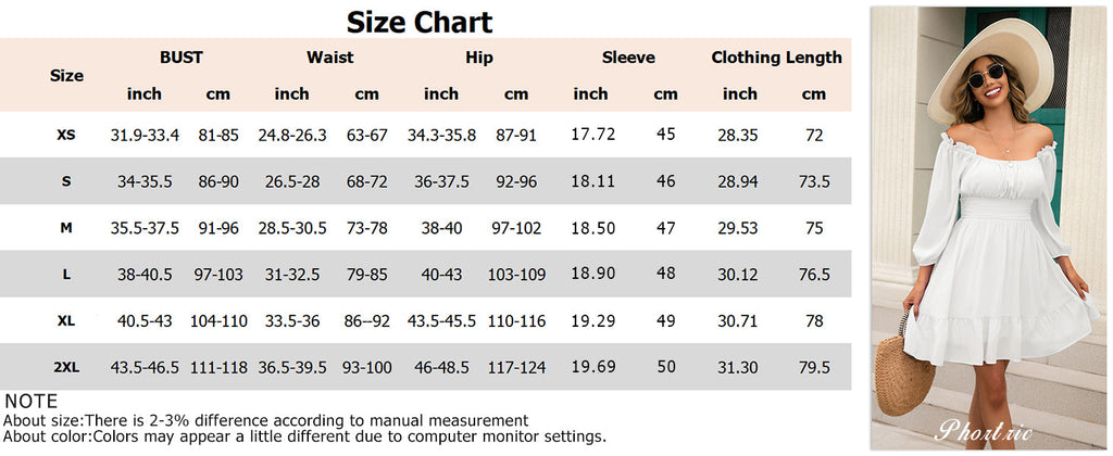 VIHTVIWE Womens Tie Back Summer Dress Square Neck Long Lantern Sleeve Off Shoulder A-Line Casual Mini Dresses