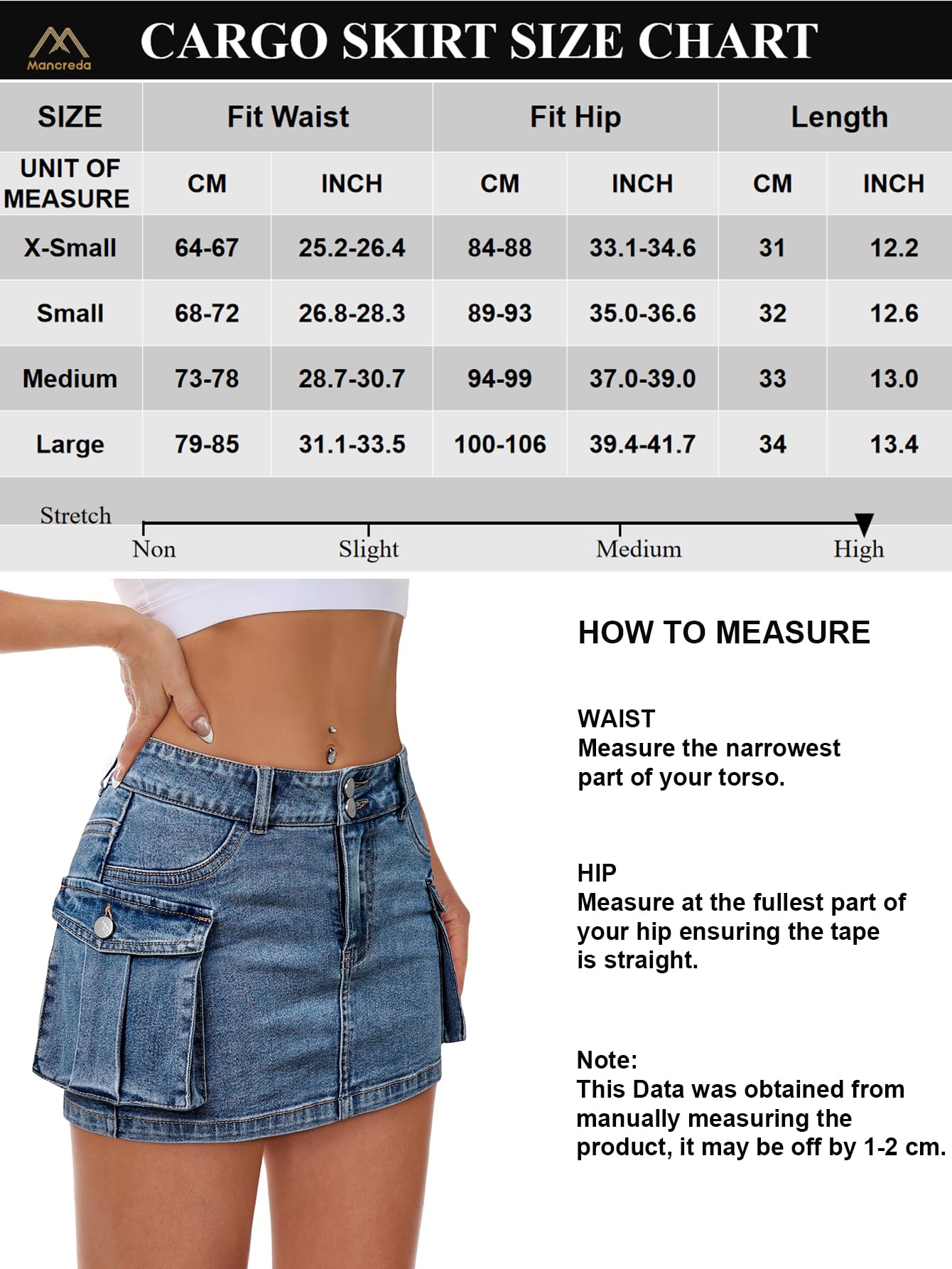 VIHTVIWE Women Denim Cargo Skirt Mini Low Waist Button Bodycon Y2K Flap Pockets Skirts